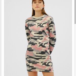 Bershka Plush Camo Dress